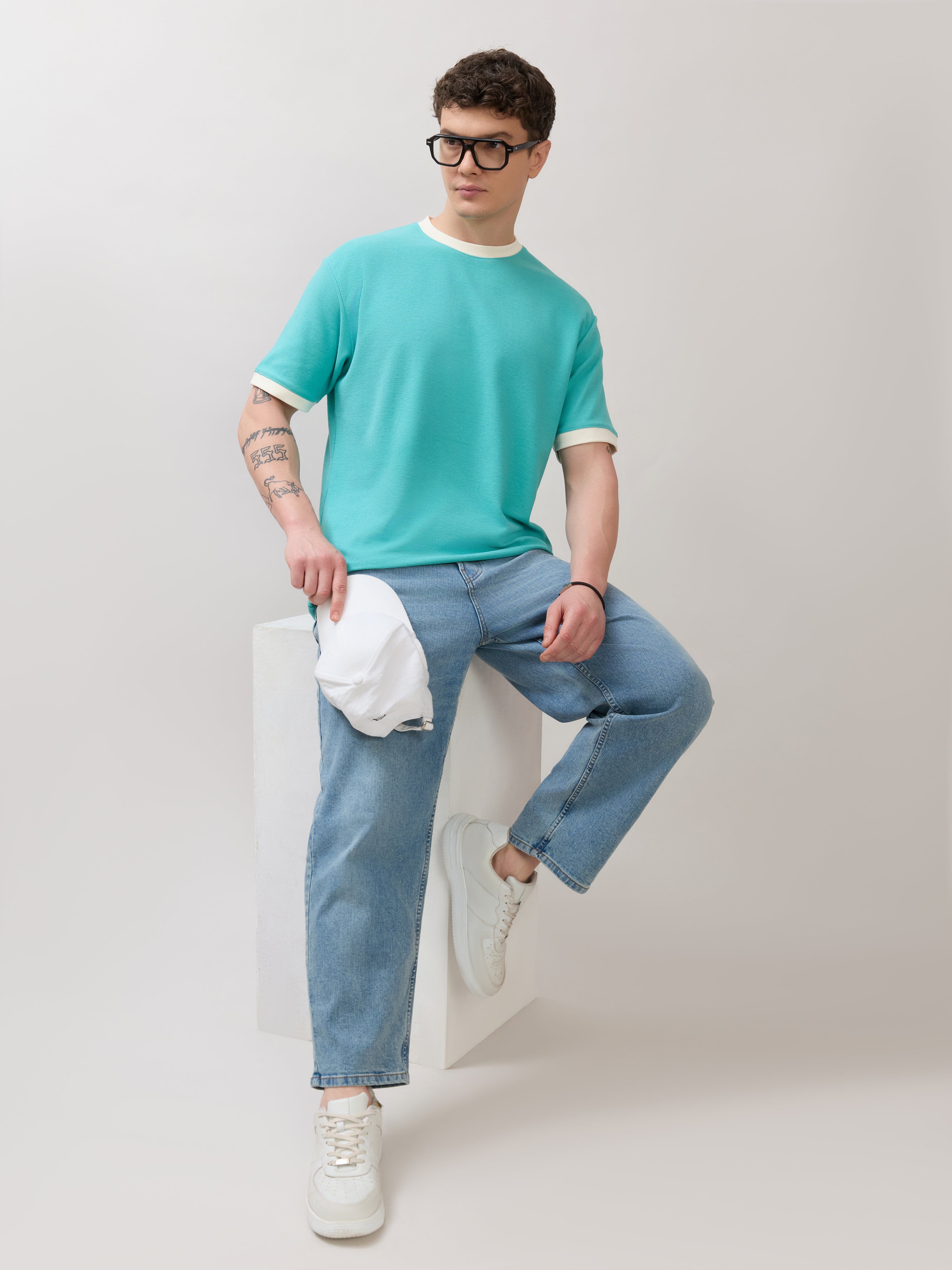 Karoon - Slim Fit Round-Neck T-Shirt - Light Blue
