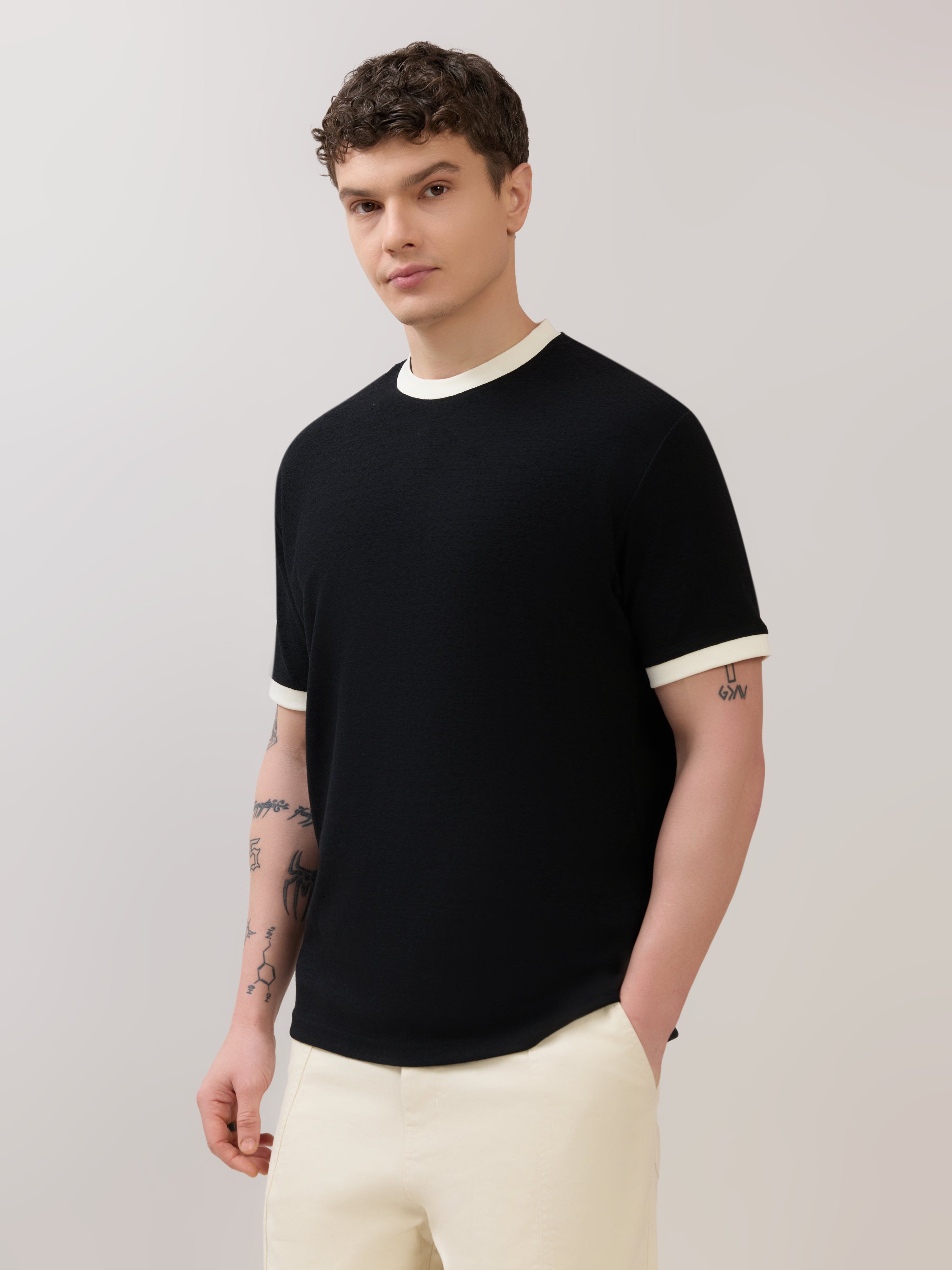 Karoon - Slim Fit Round-Neck T-Shirt - Black