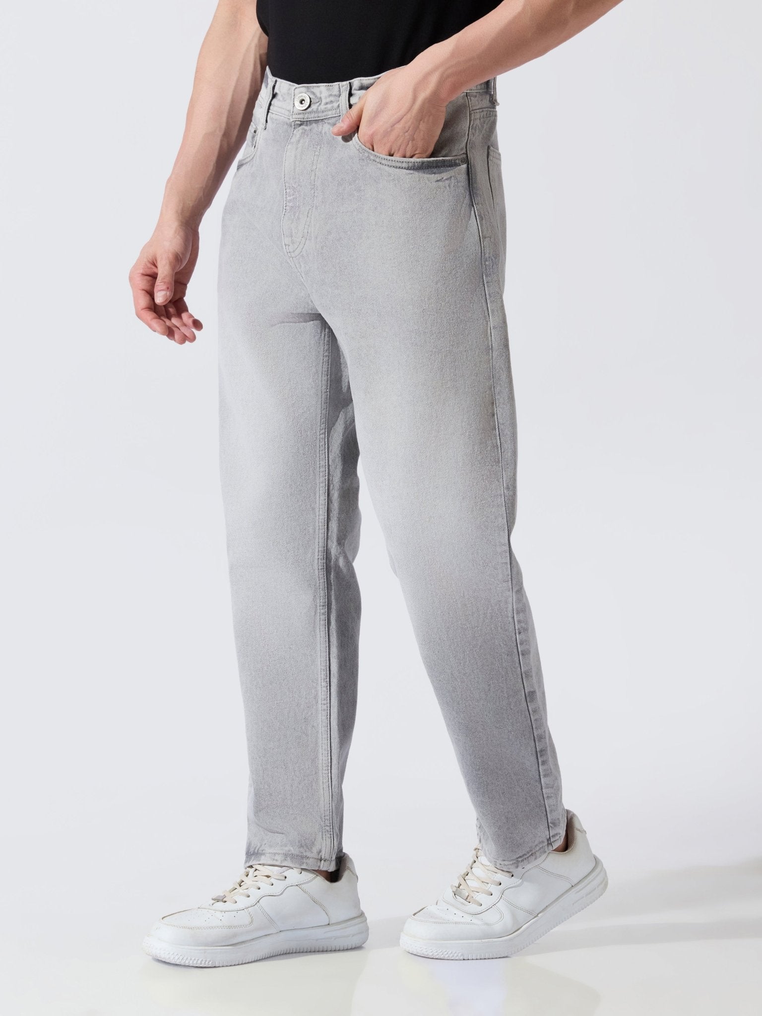 Buffer - Crop Fit Jeans - Grey - Espanshe