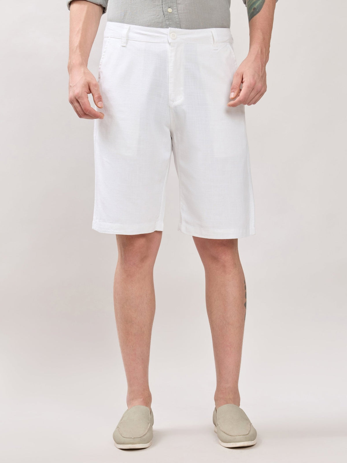 Origin - Regular Fit Shorts- White - Espanshe