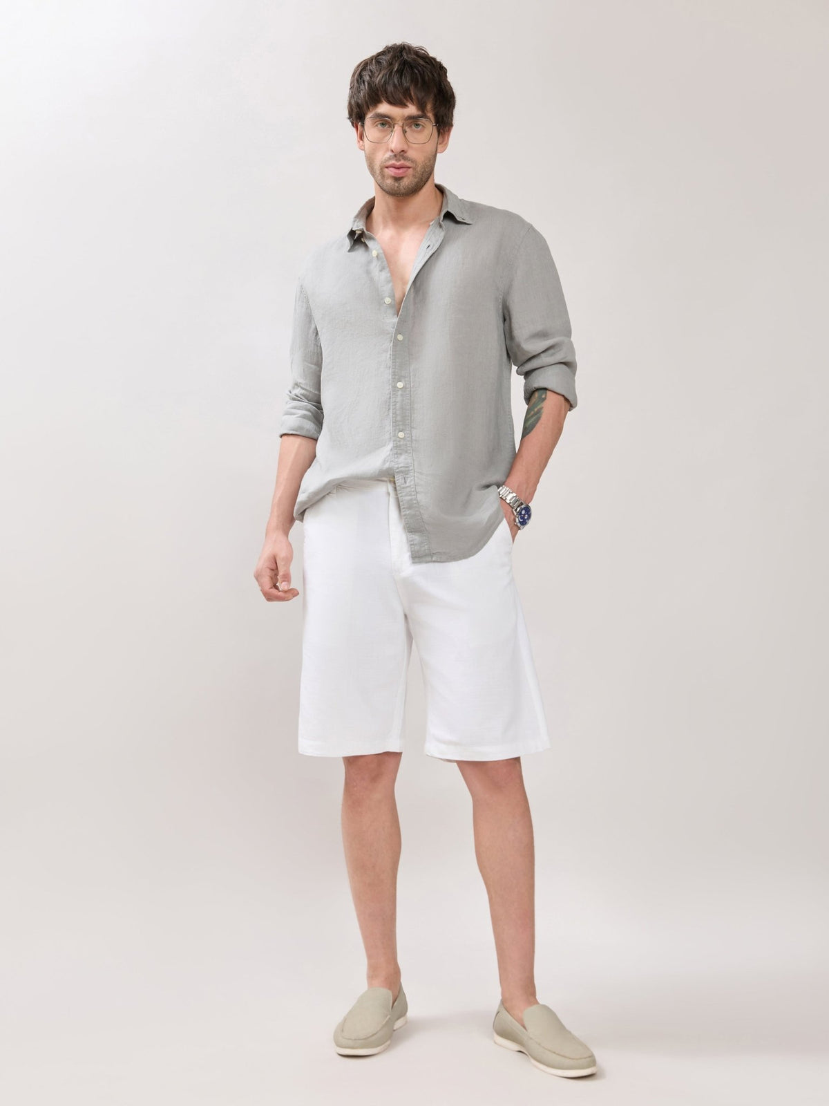 Origin - Regular Fit Shorts- White - Espanshe