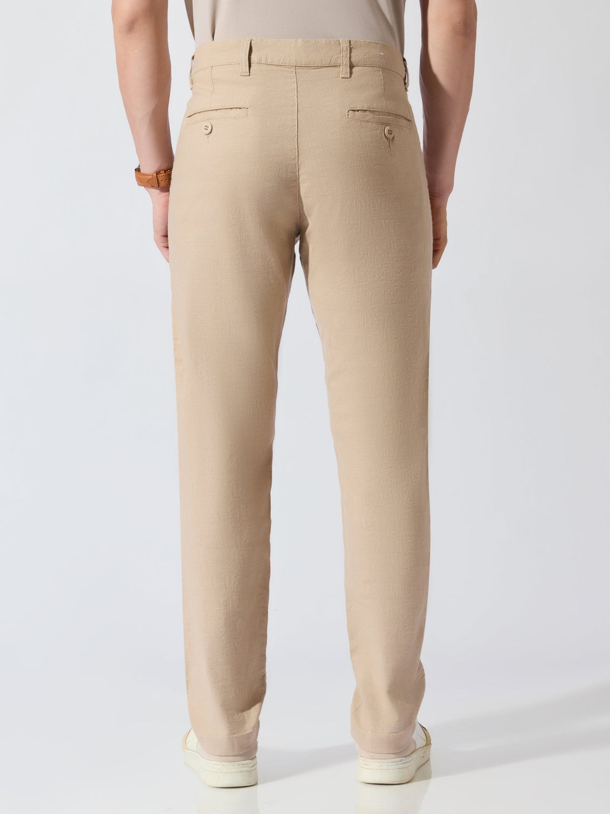 Sira - Slim Fit Cotton Pant - Tan - Espanshe