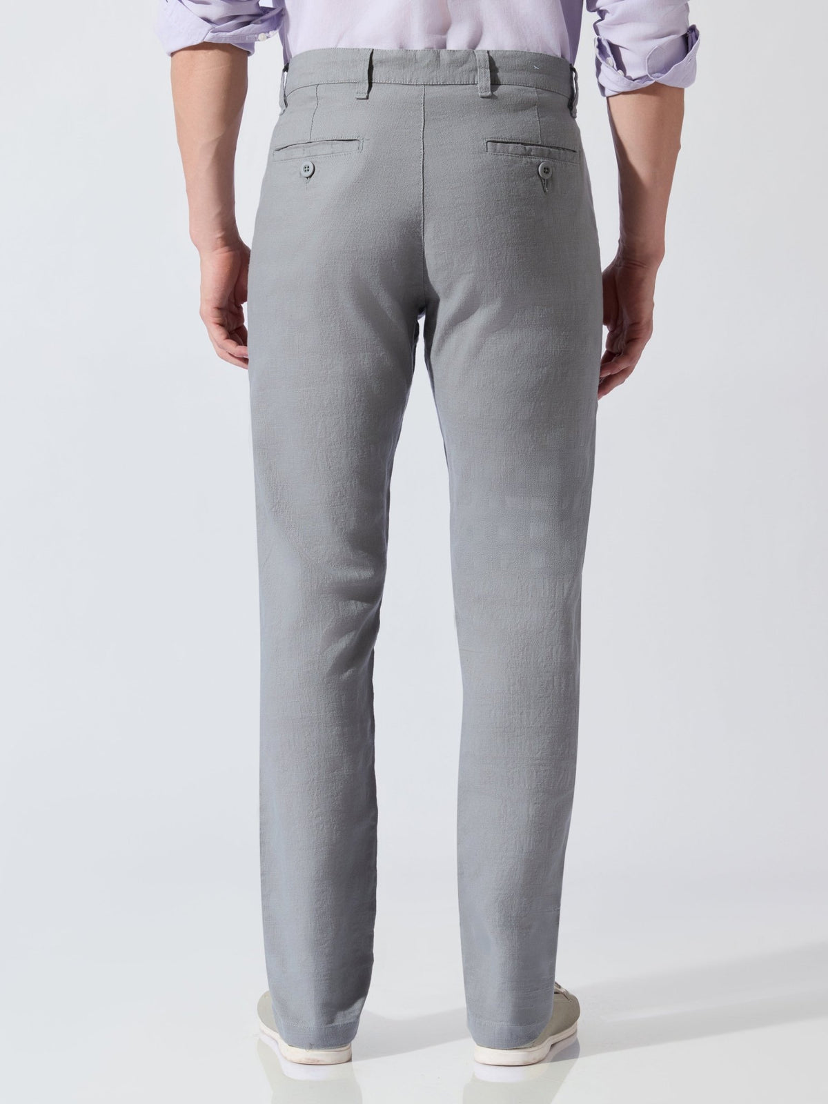 Sira - Slim Fit Cotton Pant - Grey Green - Espanshe