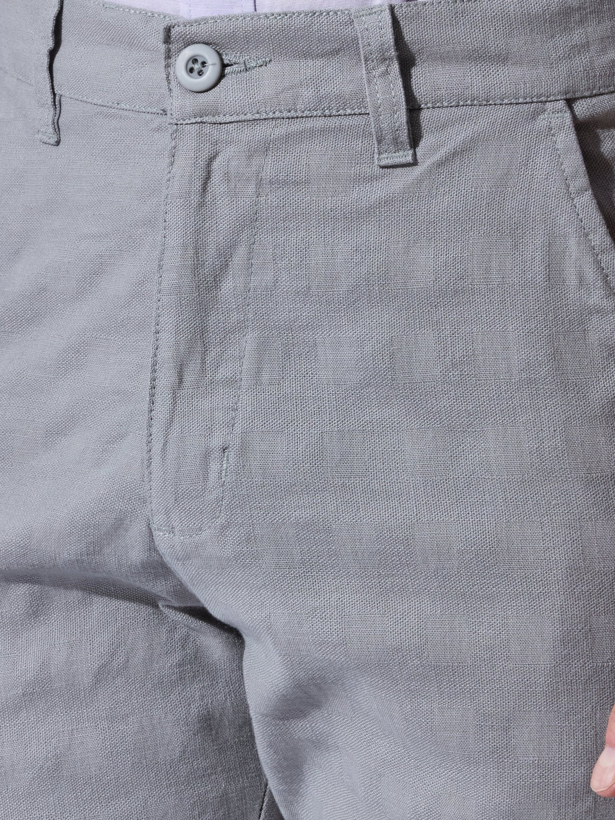 Sira - Slim Fit Cotton Pant - Grey Green - Espanshe