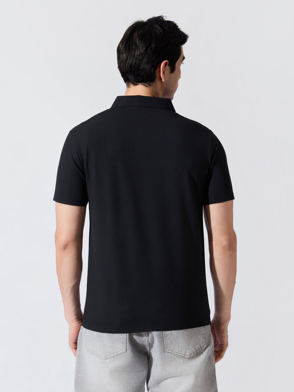 Solaris Bloom - Black Regular Fit Polo T-Shirt - Espanshe