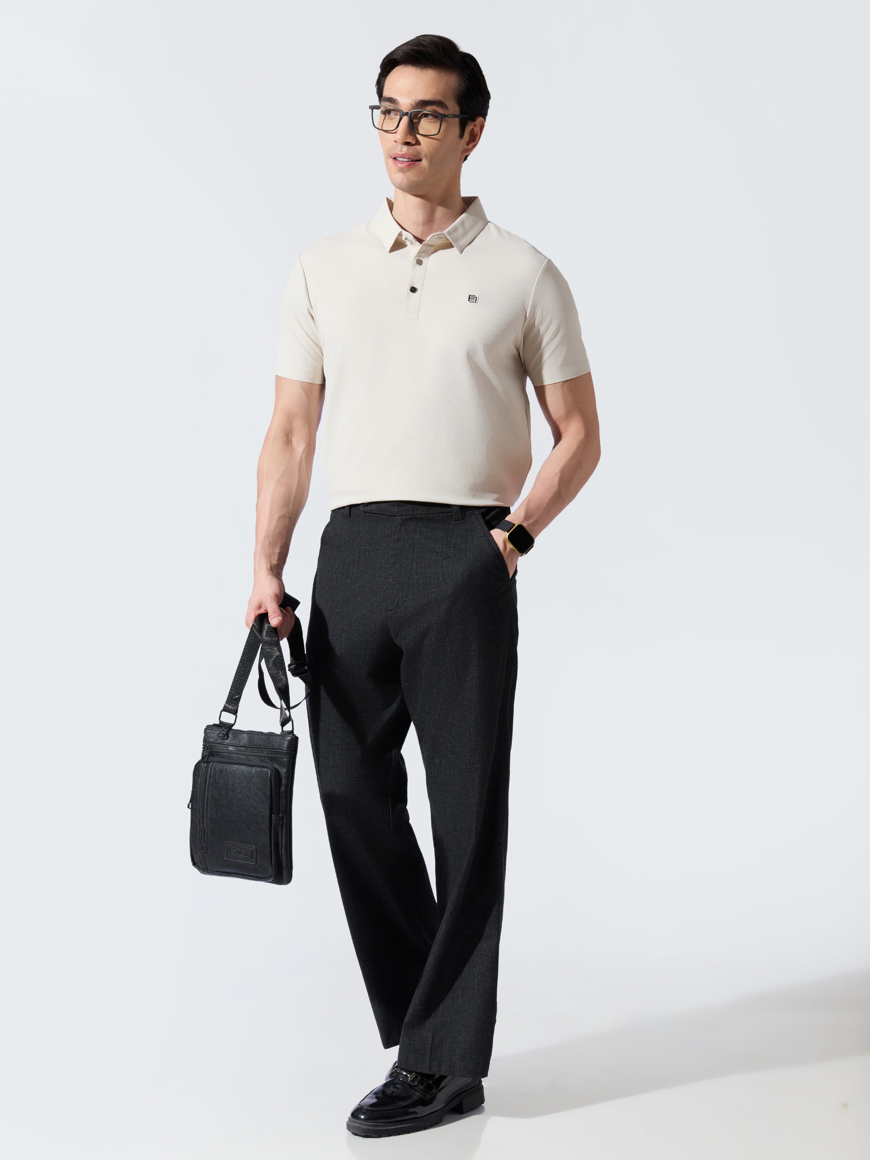 Solaris Bloom - Cream Regular Fit Polo T-Shirt