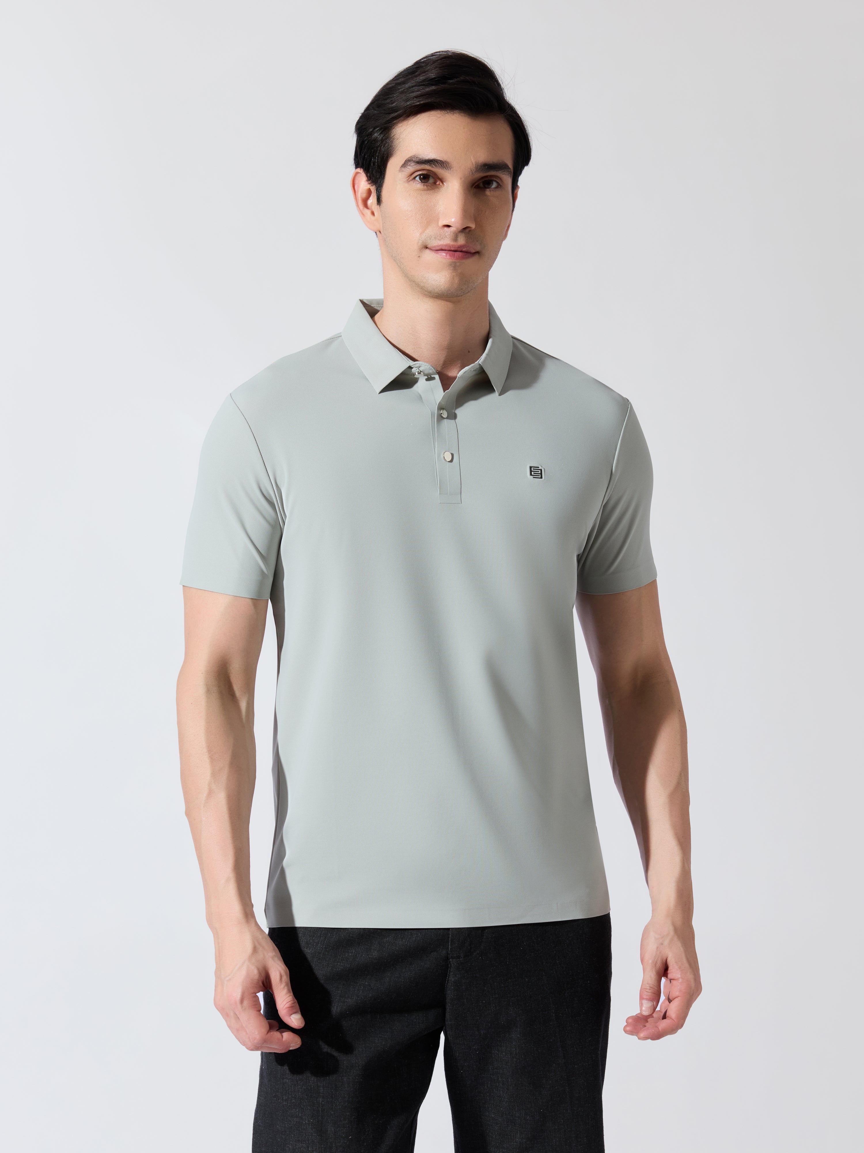 Solaris Bloom - Light Green Regular Fit Polo T-Shirt