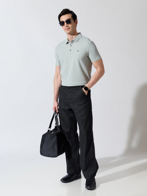 Men's Light Green Regular Fit Polo T-Shirt
