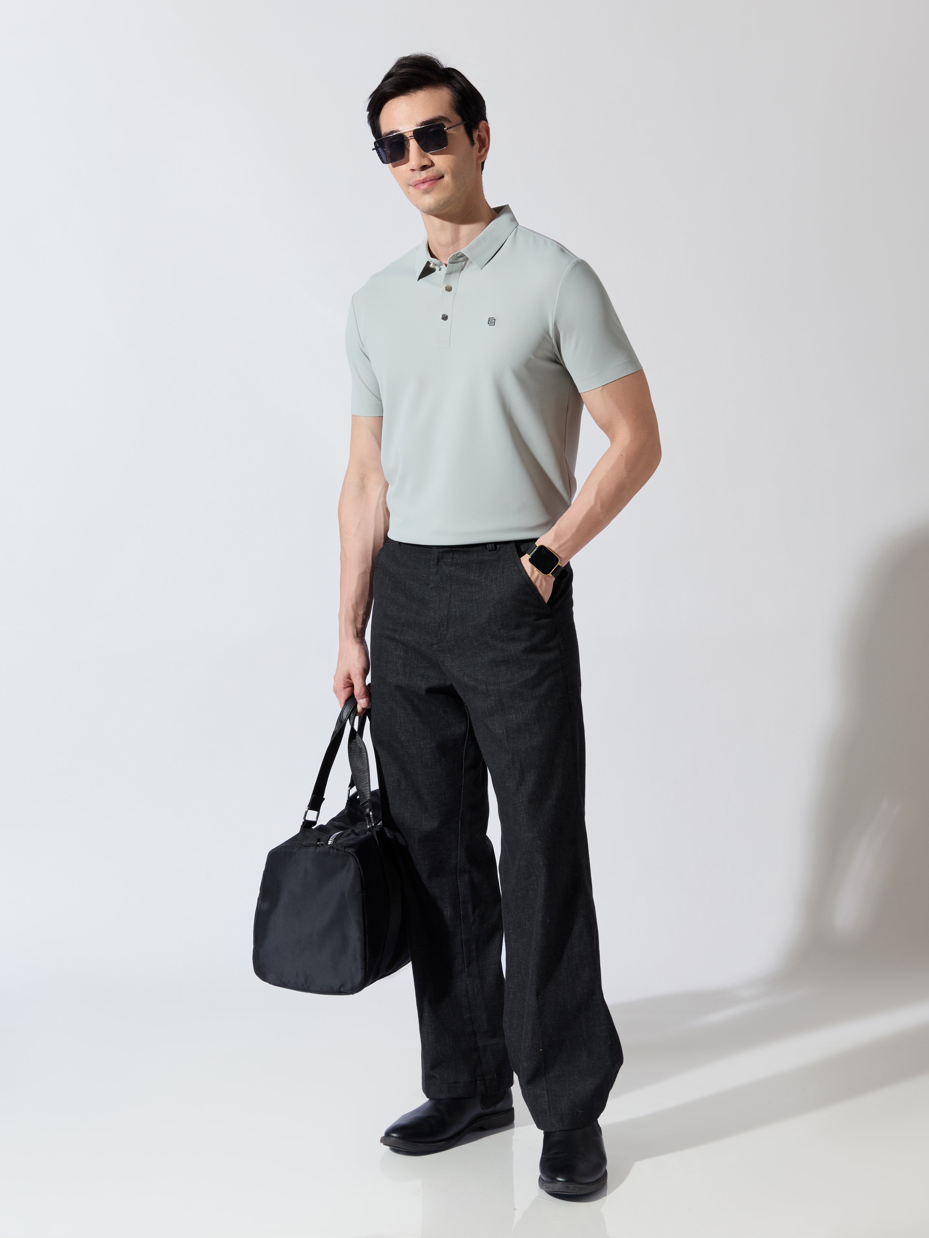 Solaris Bloom - Light Green Regular Fit Polo T-Shirt