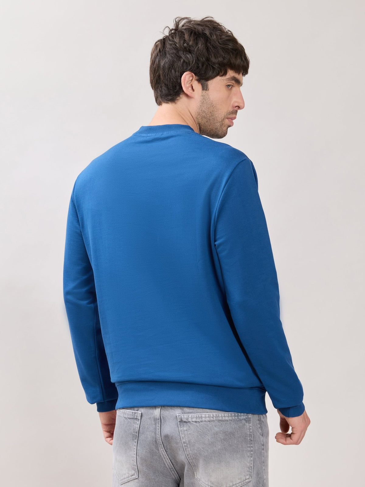 Stanwick - Slim Fit Dark Blue Crew Neck Sweater - Espanshe