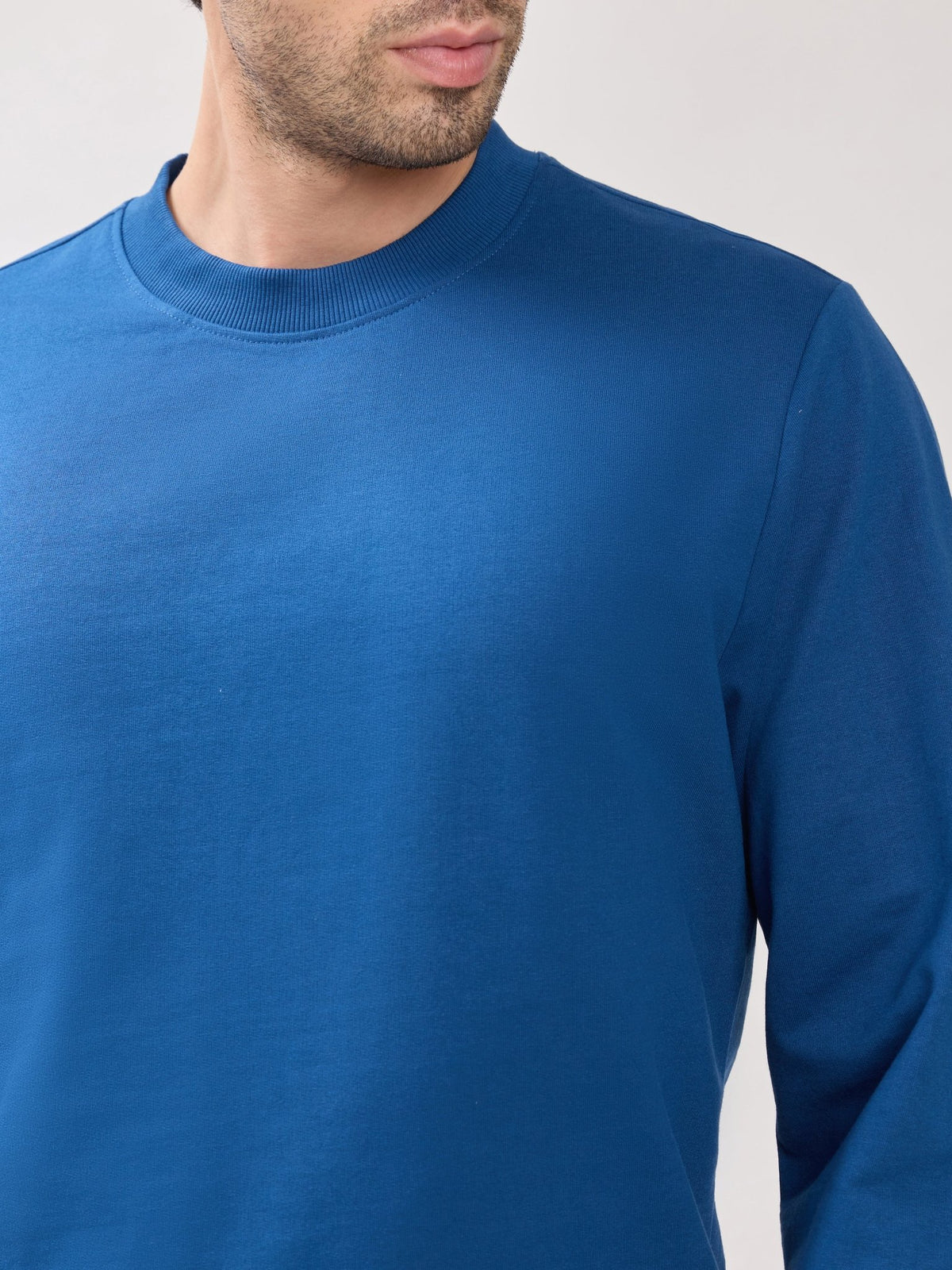 Stanwick - Slim Fit Dark Blue Crew Neck Sweater - Espanshe