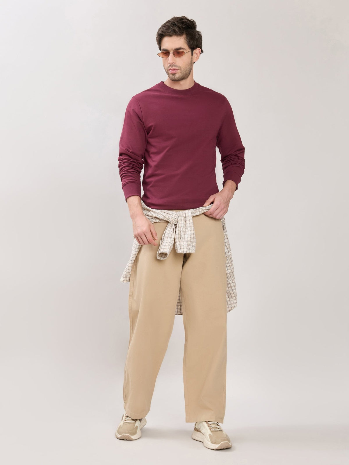 Stanwick - Slim Fit Maroon Crew Neck Sweater - Espanshe