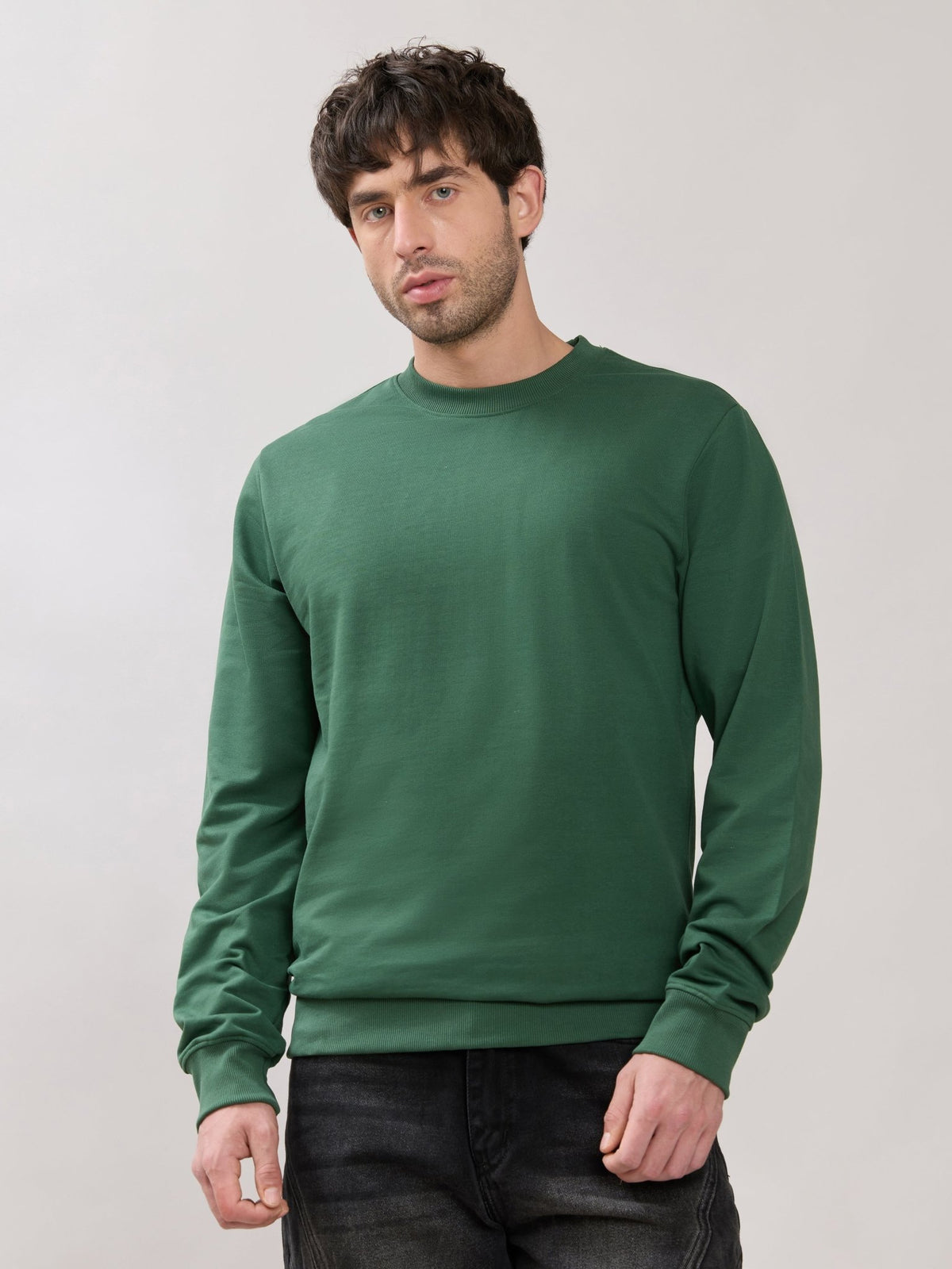 Stanwick - Slim Fit Green Crew Neck Sweater - Espanshe