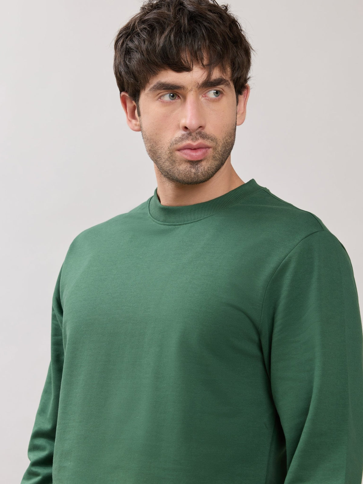 Stanwick - Slim Fit Green Crew Neck Sweater - Espanshe