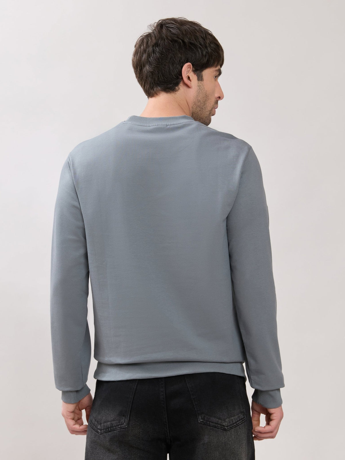 Stanwick - Slim Fit Grey Crew Neck Sweater - Espanshe
