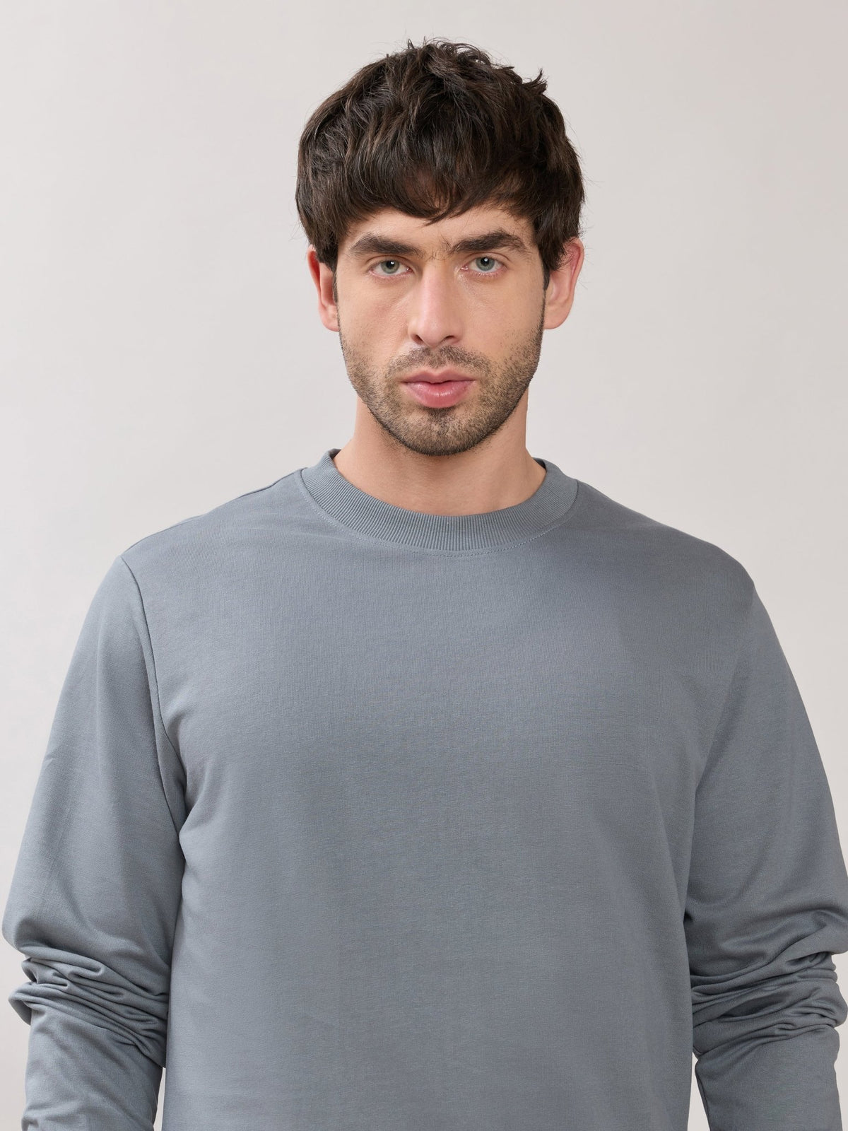Stanwick - Slim Fit Grey Crew Neck Sweater - Espanshe