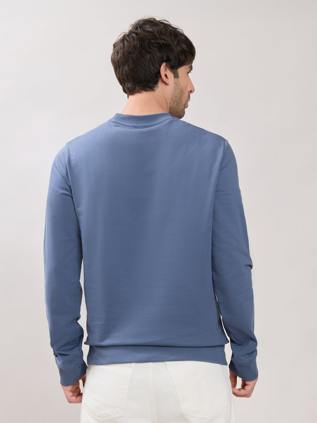 Stanwick - Slim Fit Blue Crew Neck Sweater - Espanshe