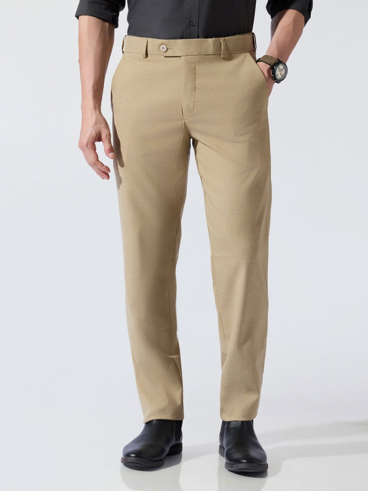 Tuna - Classic Formal Pant - Dark Beige - Espanshe