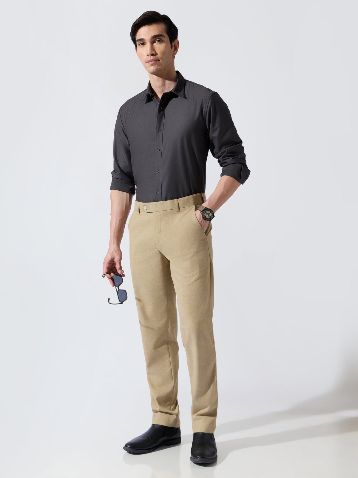 Tuna - Classic Formal Pant - Dark Beige - Espanshe