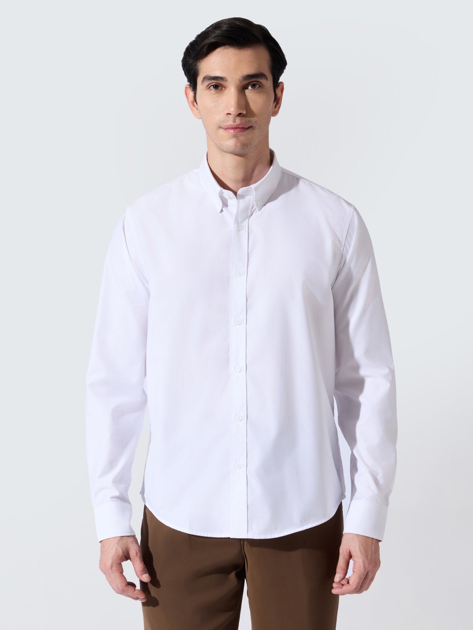 Vosha - Relaxed Fit Plain Shirt - White - Espanshe