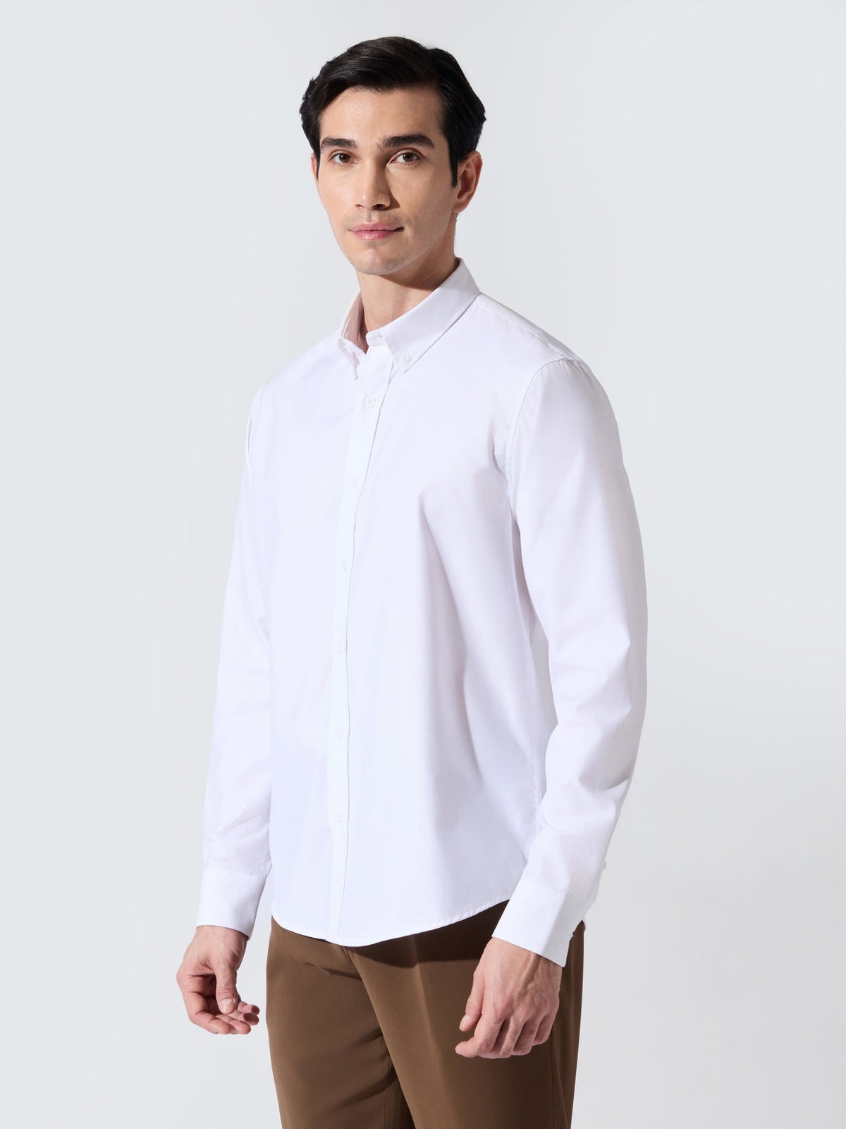 Vosha - Relaxed Fit Plain Shirt - White - Espanshe