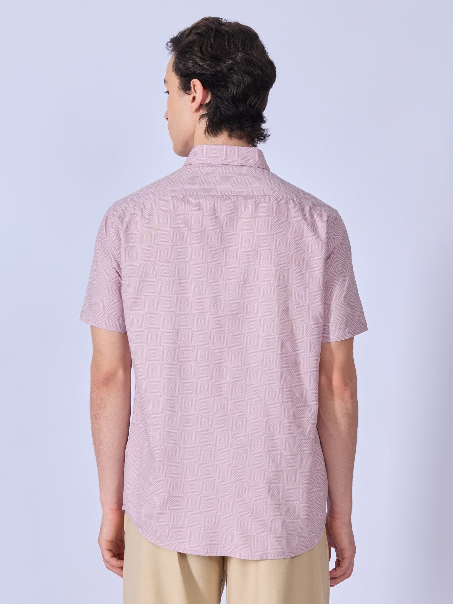 Vovomo - Half Sleeve Printed Shirt - Dusty Rose - Espanshe