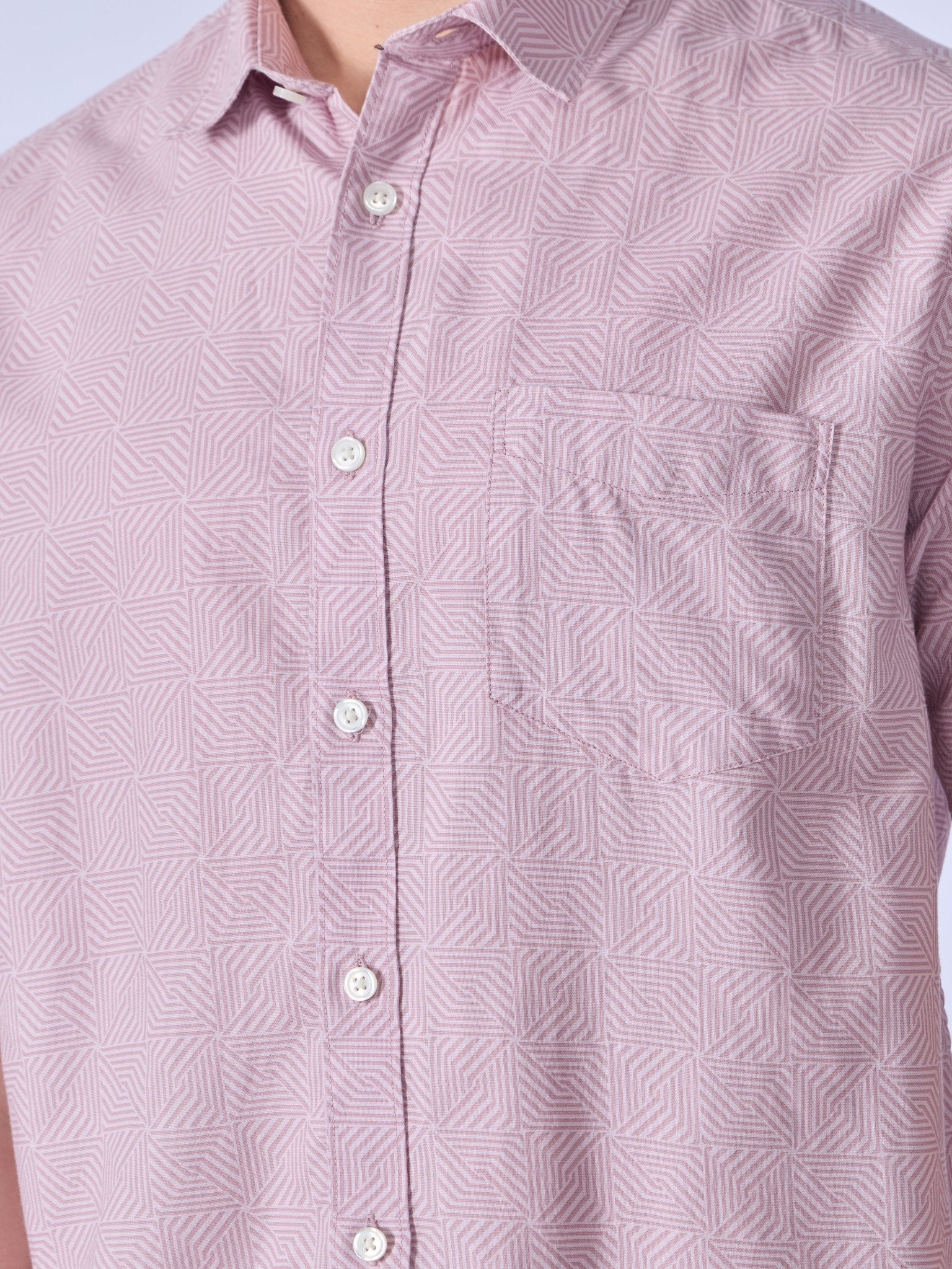 Vovomo - Half Sleeve Printed Shirt - Dusty Rose - Espanshe