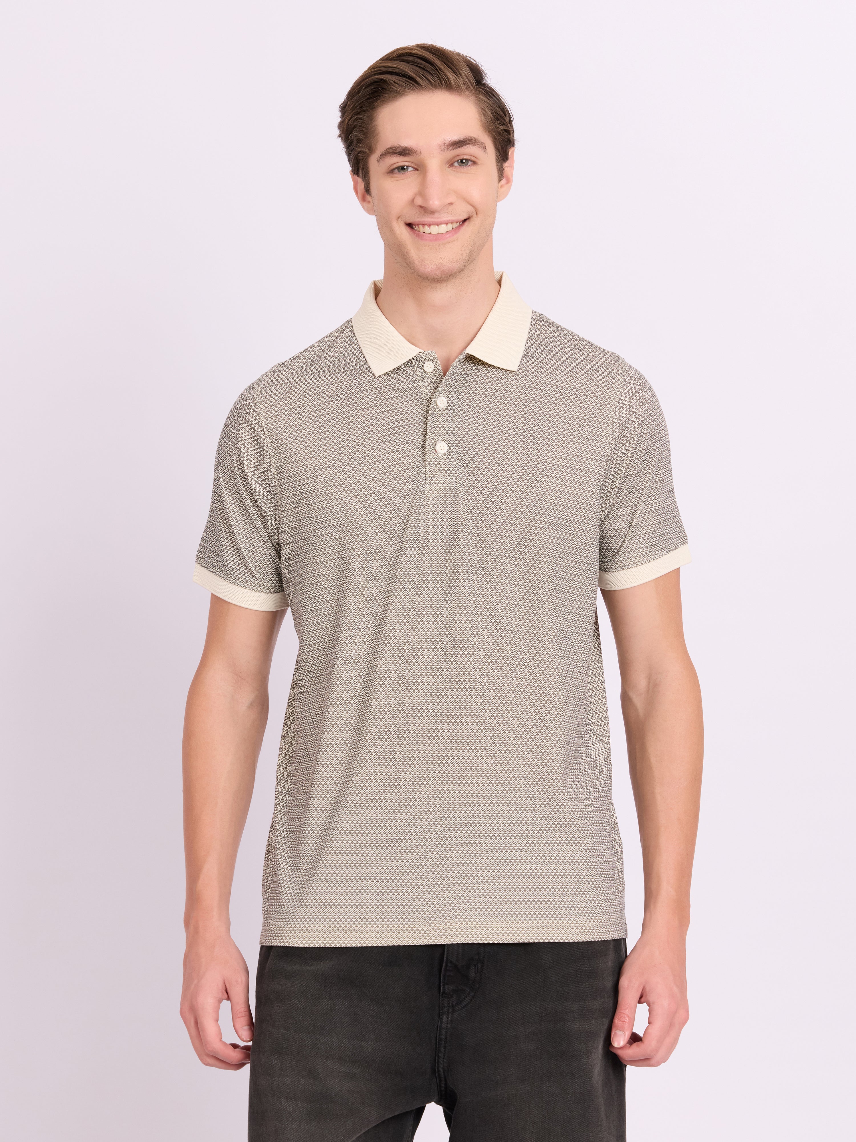 Men's Regular Printed Polo T-Shirt 
