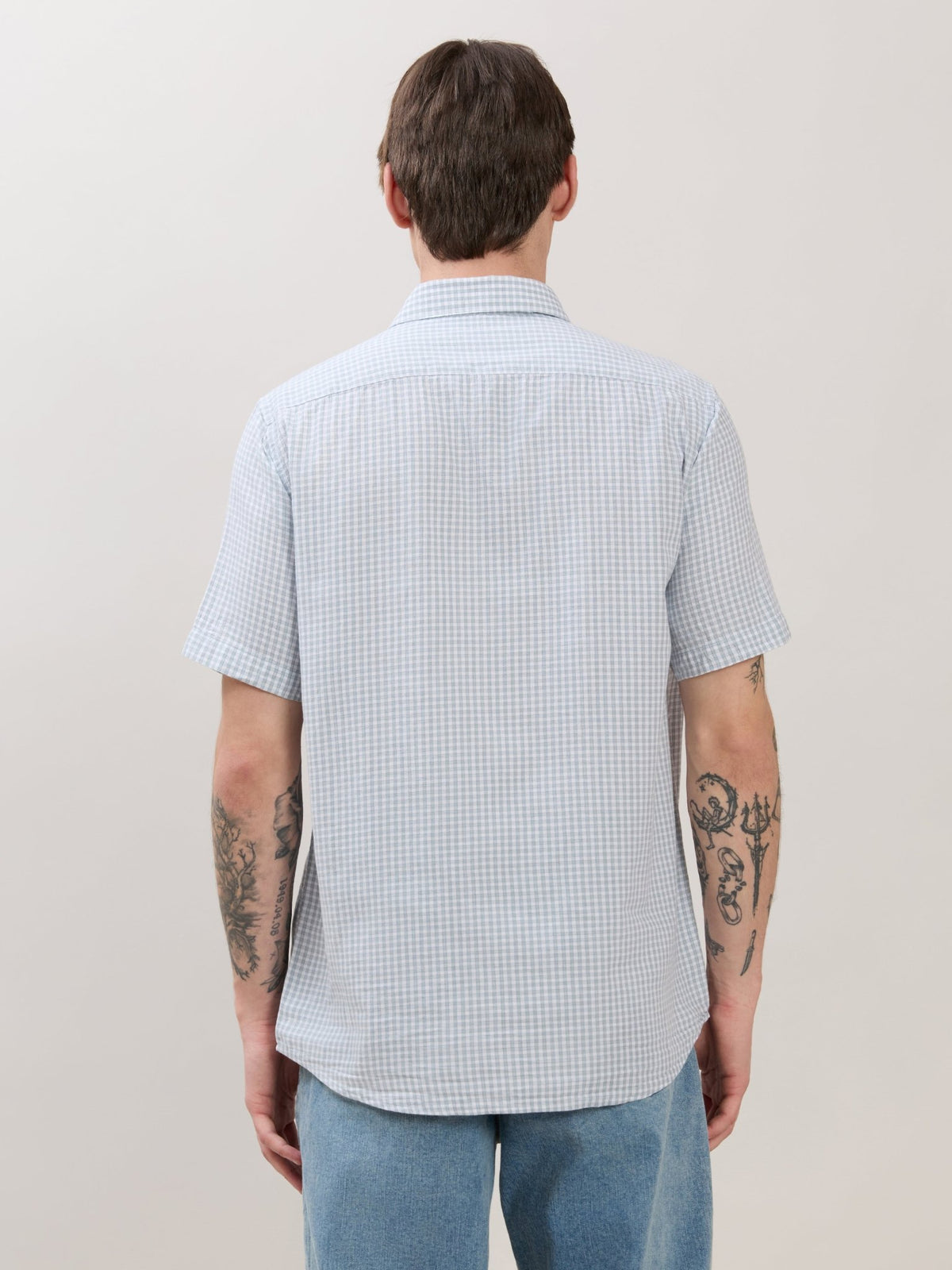Zenamo - Relaxed Fit Micro Checks Shirt - Blue - Espanshe