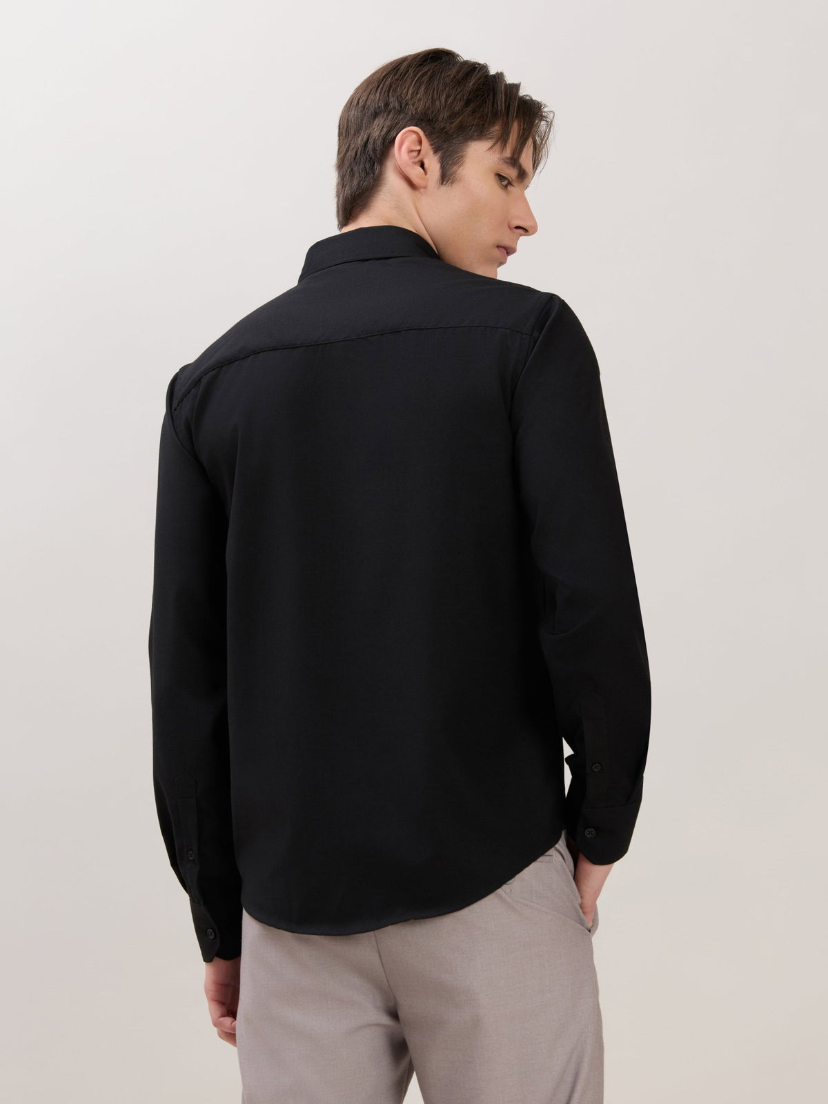 Zero - Relaxed Fit Plain Shirt - Black - Espanshe