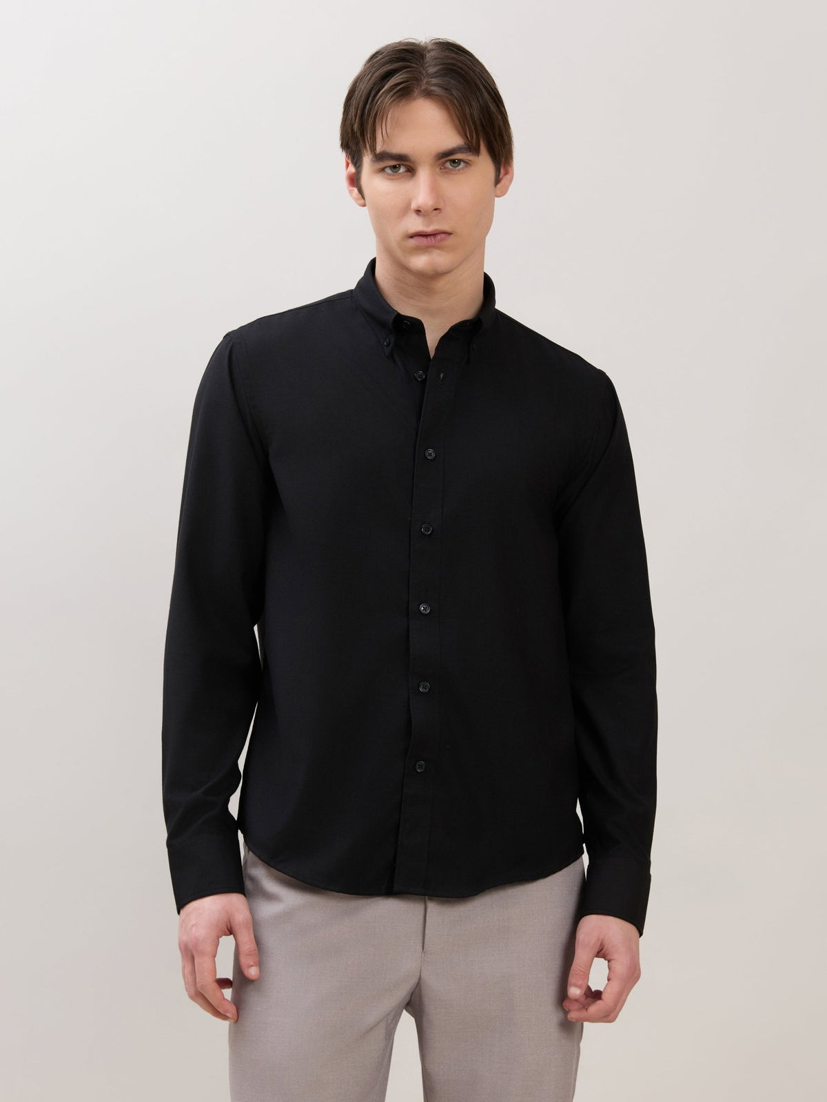 Zero - Relaxed Fit Plain Shirt - Black - Espanshe