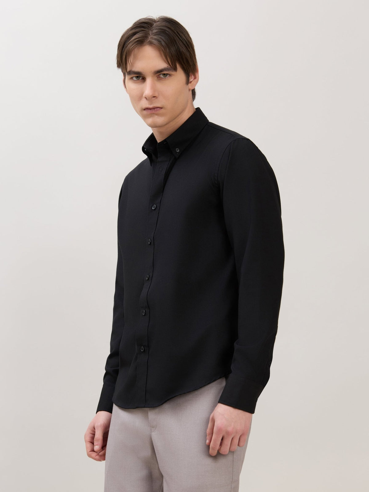 Zero - Relaxed Fit Plain Shirt - Black - Espanshe