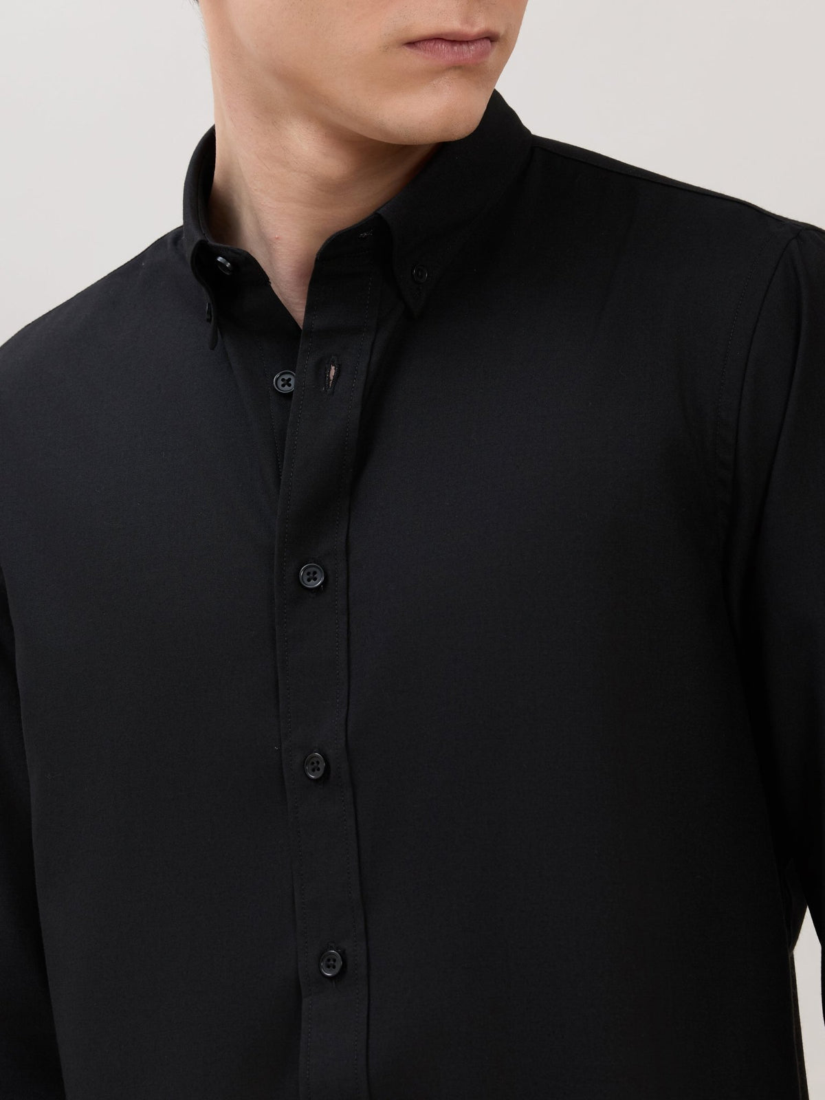 Zero - Relaxed Fit Plain Shirt - Black - Espanshe