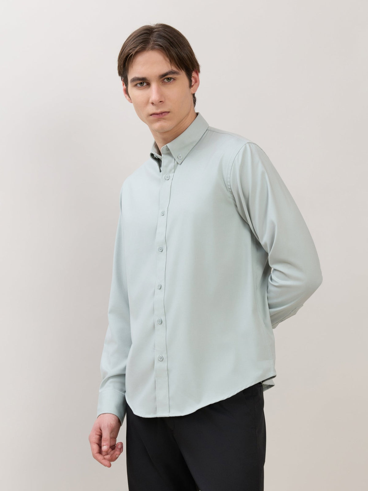 Zero - Relaxed Fit Plain Shirt - Seafoam Green - Espanshe