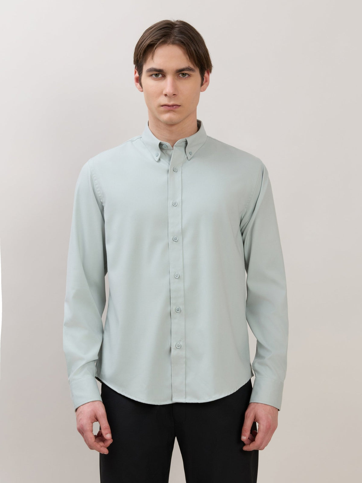 Zero - Relaxed Fit Plain Shirt - Seafoam Green - Espanshe