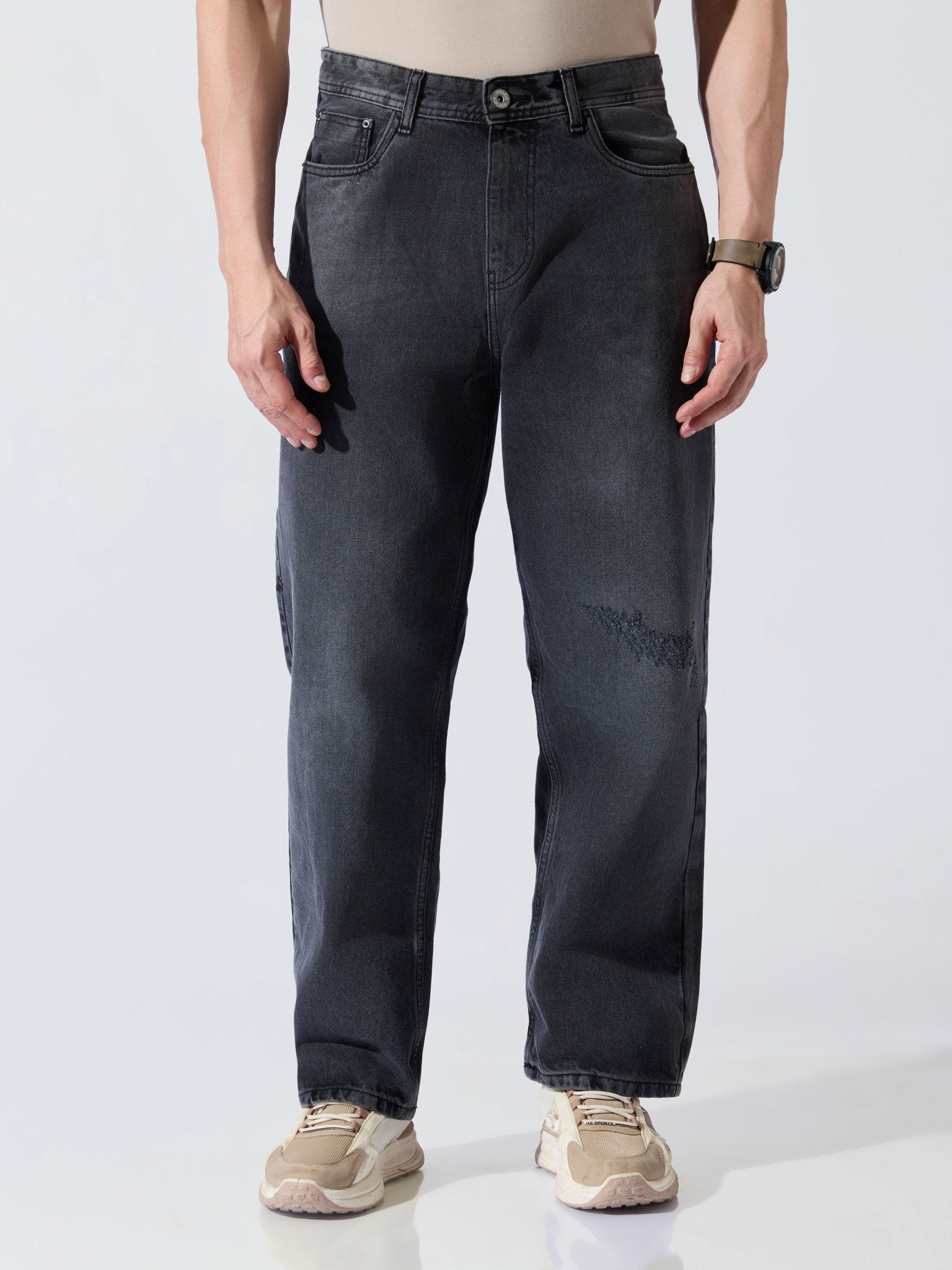 Zora - Relaxed Fit Jeans - Black Shade - Espanshe