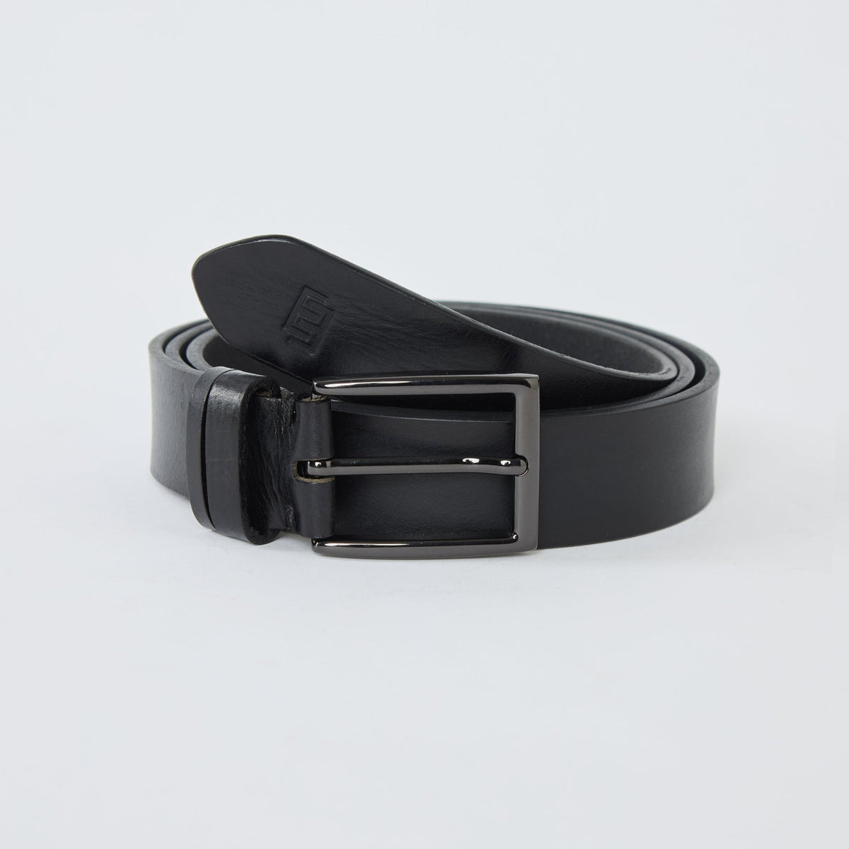 Textured Genuine Leather Belt - Black - Espanshe