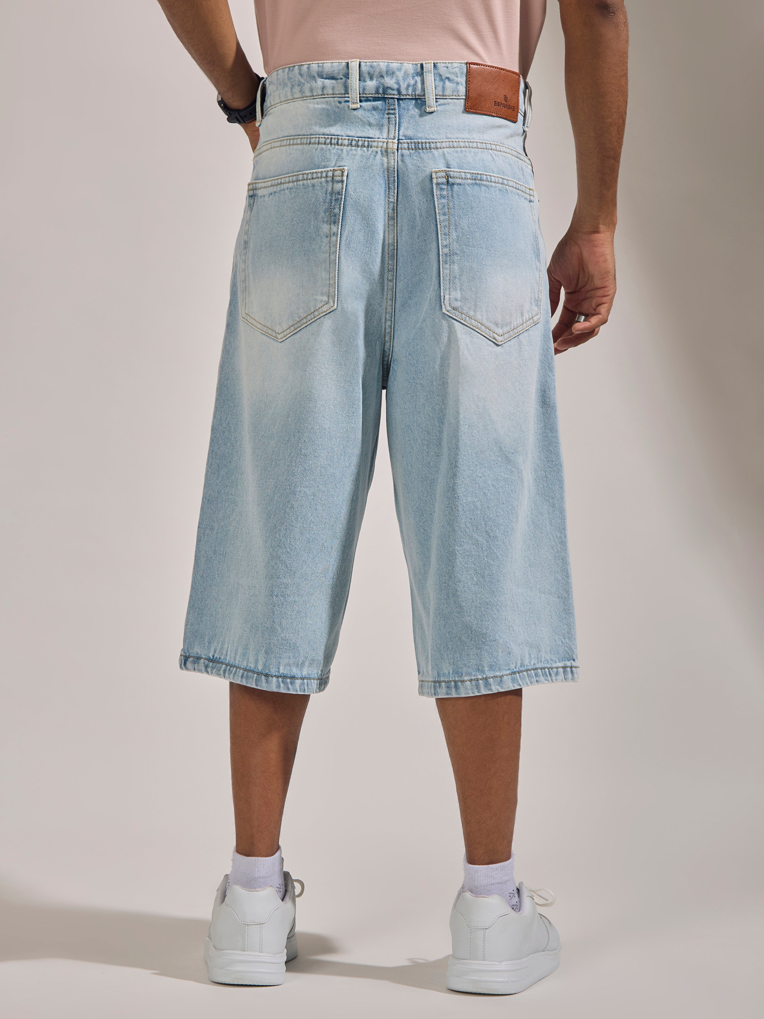loose fit denim jorts perfect for  casual wears.
denim jorts for men
casual wear jorts for men