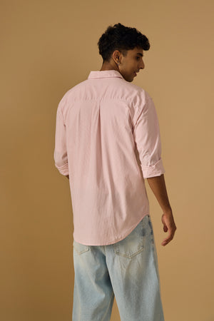 men's oversized pink stripped shirt with full sleeve and chest pocket made from 100% cotton.
pure cotton shirts for men
oversized shirts for men