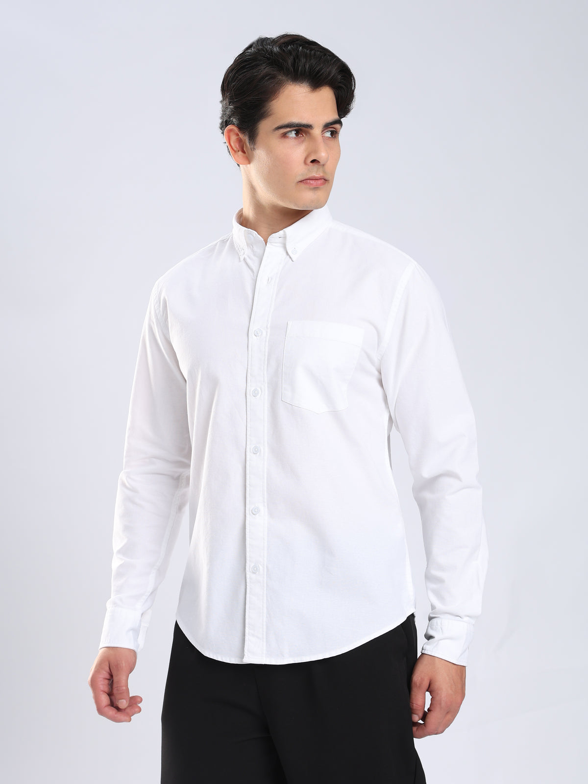 Dimo - Brushed Oxford Shirt - White