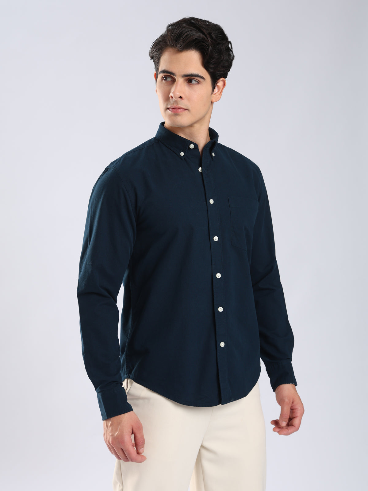 Dimo - Brushed Oxford Shirt - Titans Navy