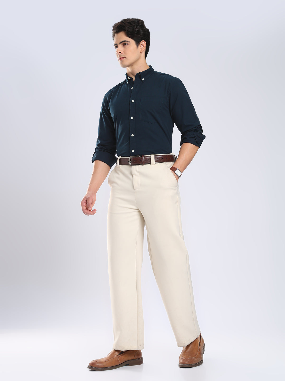 Dimo - Brushed Oxford Shirt - Titans Navy