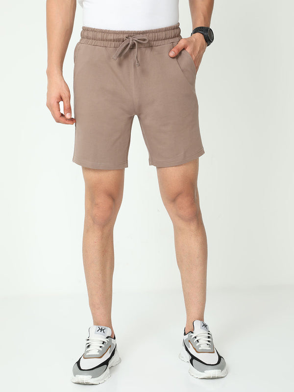 Men Cotton Gray Olive Shorts