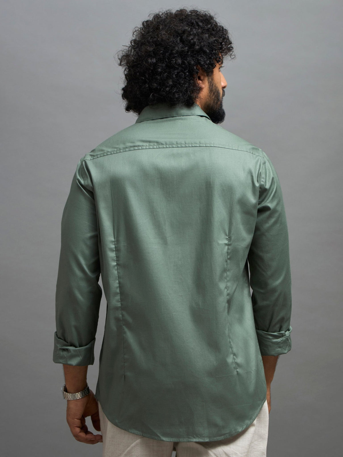 Calanthe - Giza Cotton Slim Fit Shirt - Moss Green - Espanshe