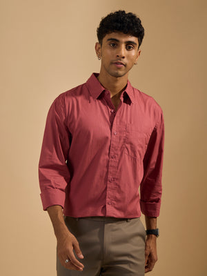 men's red full sleeve solid shirt with premium quality cotton
Men's outfit for every occassion