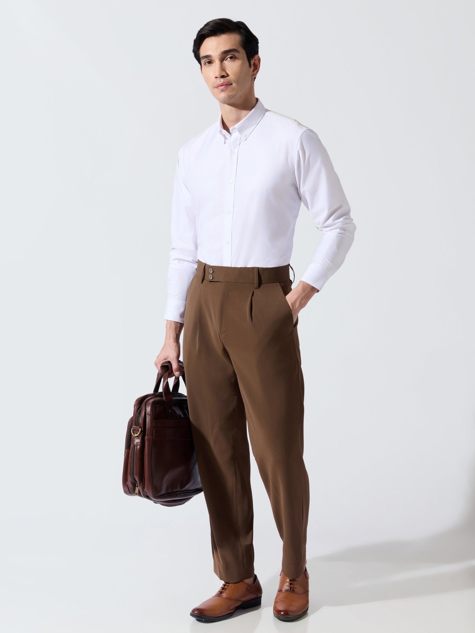 Vosha - Relaxed Fit Plain Shirt - White - Espanshe