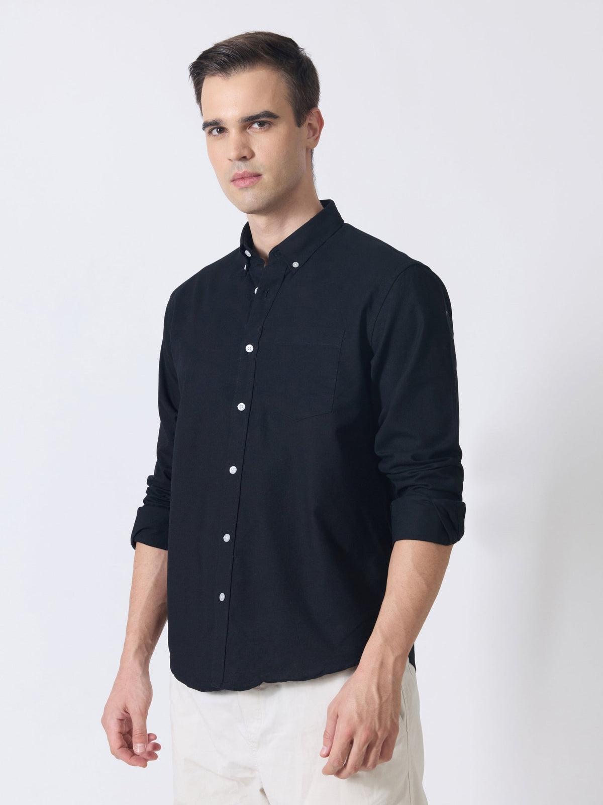 Xilipho - Relaxed Fit Oxford Shirt - Black - Espanshe