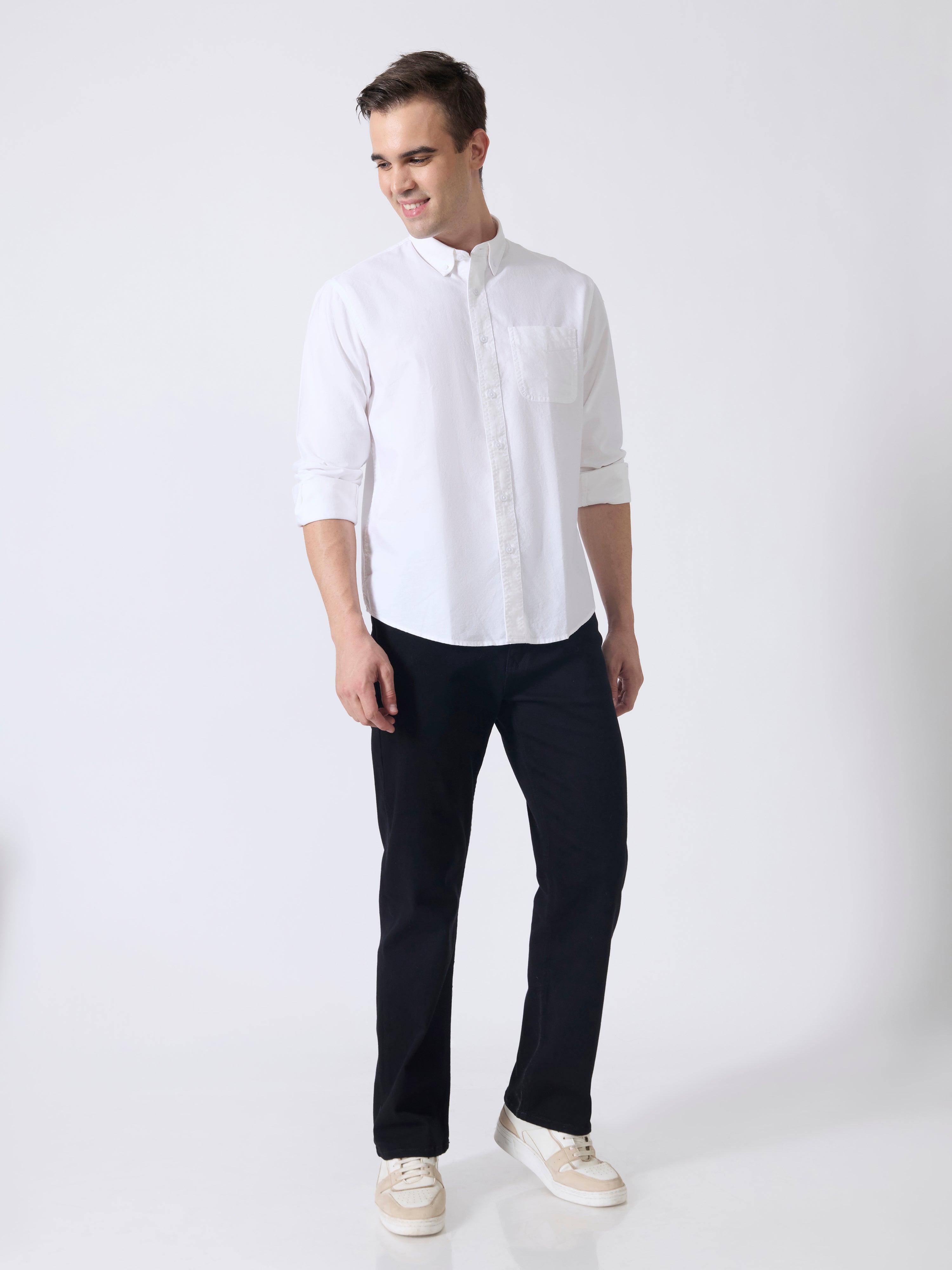 Xilipho - Relaxed Fit Oxford Shirt - White