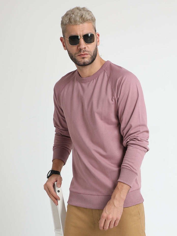 Men Oriental Pink Drop Shoulder Sweaters