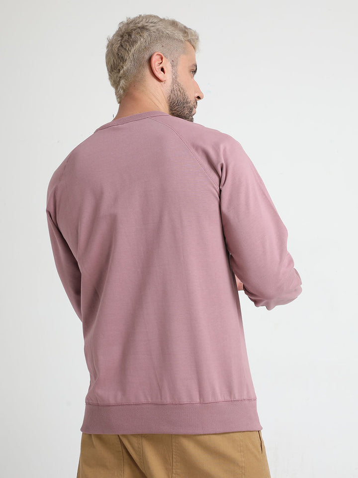 Men Oriental Pink Drop Shoulder Sweaters